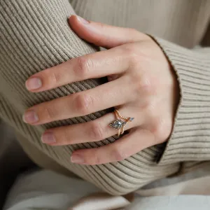 Gold engagement set with salt and pepper diamonds SOPHIE Thumbnail