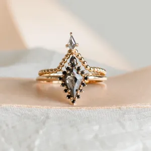 Gold engagement set with salt and pepper diamonds SOPHIE Thumbnail