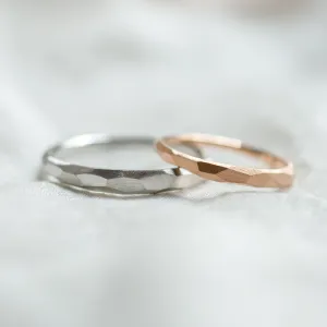 Irregular hammered wedding rings OSAKA Thumbnail