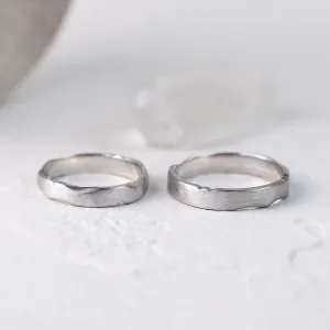 Torn paper edge wedding bands DANTE Thumbnail