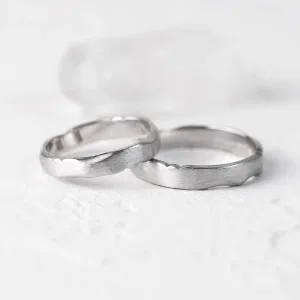 Torn paper edge wedding bands DANTE Thumbnail