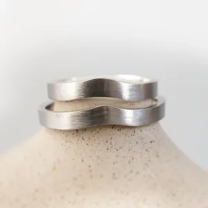 Matte irregular wedding bands ELISE Thumbnail