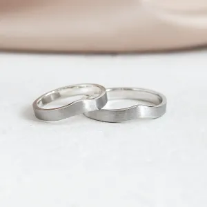 Matte irregular wedding bands ELISE Thumbnail