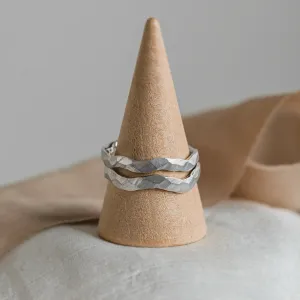 Hammered unusual wedding rings ARYA Thumbnail