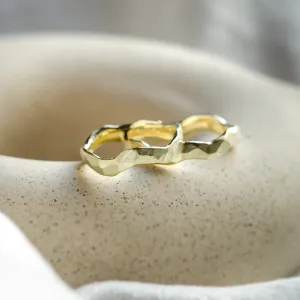 Hammered unusual wedding rings ARYA Thumbnail