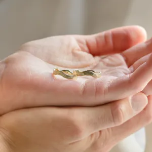 Hammered unusual wedding rings ARYA Thumbnail