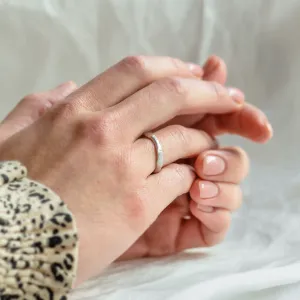 Irregular wedding bands with moon surface MUSK Thumbnail