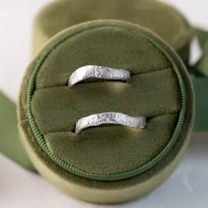 Irregular wedding bands with moon surface MUSK Thumbnail