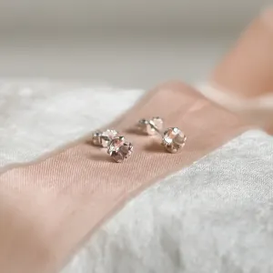 Morganite in gold earrings PENELOPE