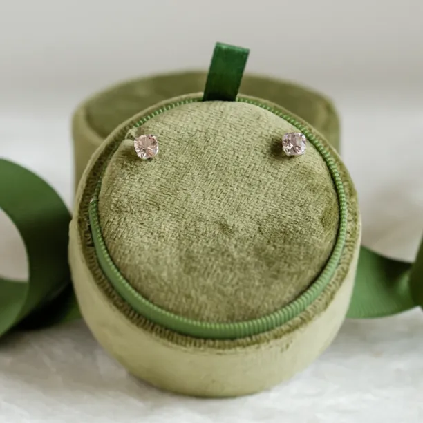 Morganite in gold earrings PENELOPE Image