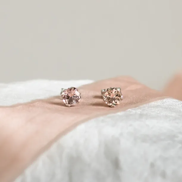 Morganite in gold earrings PENELOPE Image