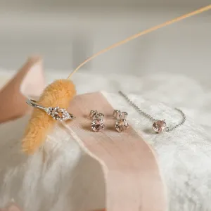 Morganite in gold earrings PENELOPE Thumbnail