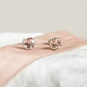 Morganite in gold earrings PENELOPE