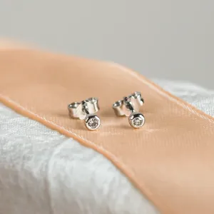 Minimalist salt and pepper diamond earrings ANISE Thumbnail