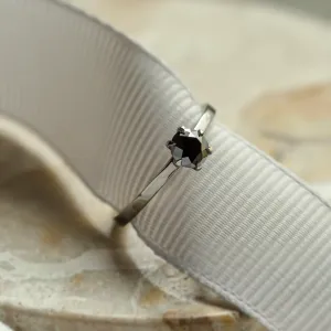 Black diamond ring in black rhodium NEROS