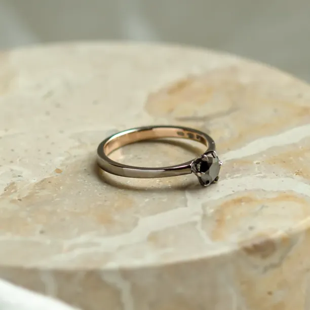 Black diamond ring in black rhodium NEROS Image