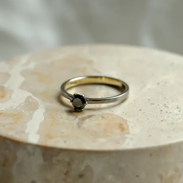 Black diamond ring in black rhodium NEROS Image