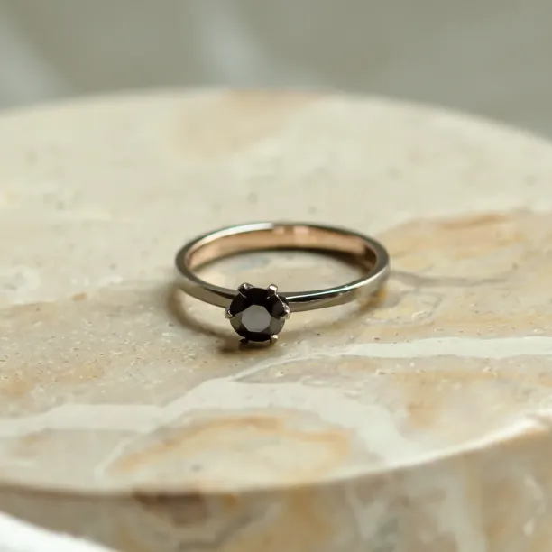 Black diamond ring in black rhodium NEROS Image
