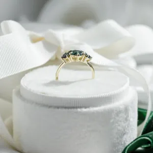 Gold ring with moss agate and blue topaz SYLT Thumbnail