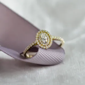 Double halo engagement ring with moissanites ELEANOR Thumbnail