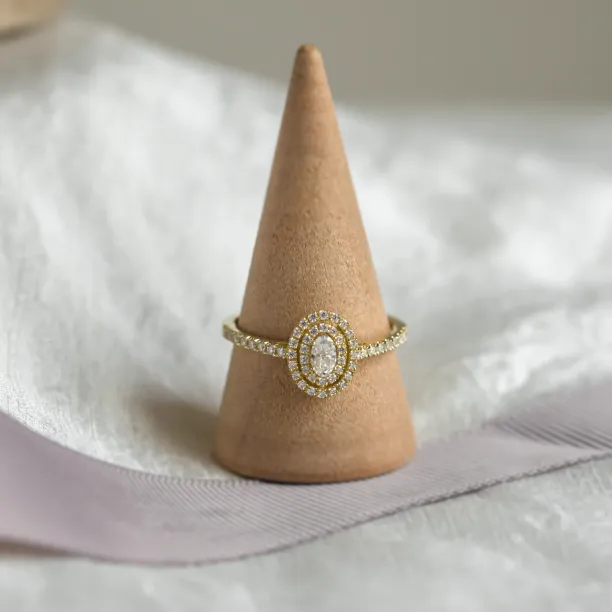 Double halo engagement ring with moissanites ELEANOR Image