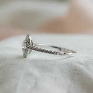 Double halo engagement ring with moissanites ELEANOR Thumbnail