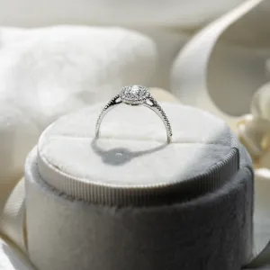 Double halo engagement ring with moissanites ELEANOR Thumbnail