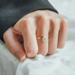 Elegant ring with marquise moissanite CHARLOTTE Thumbnail