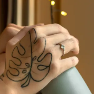 Elegant engagement ring with moissanites BIBIANA Thumbnail