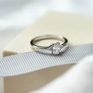 Elegant engagement ring with moissanites BIBIANA Thumbnail