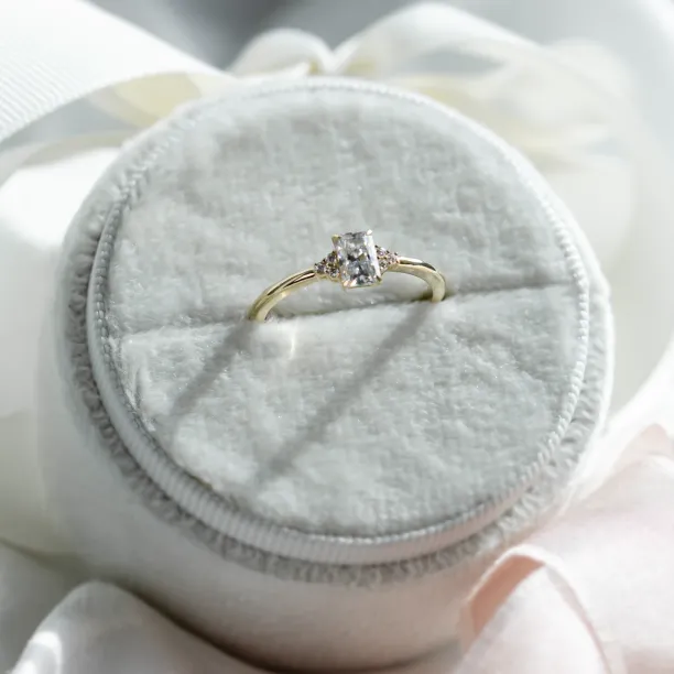 Elegant engagement ring with moissanites BIBIANA Image