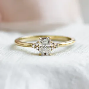 Elegant engagement ring with moissanites BIBIANA