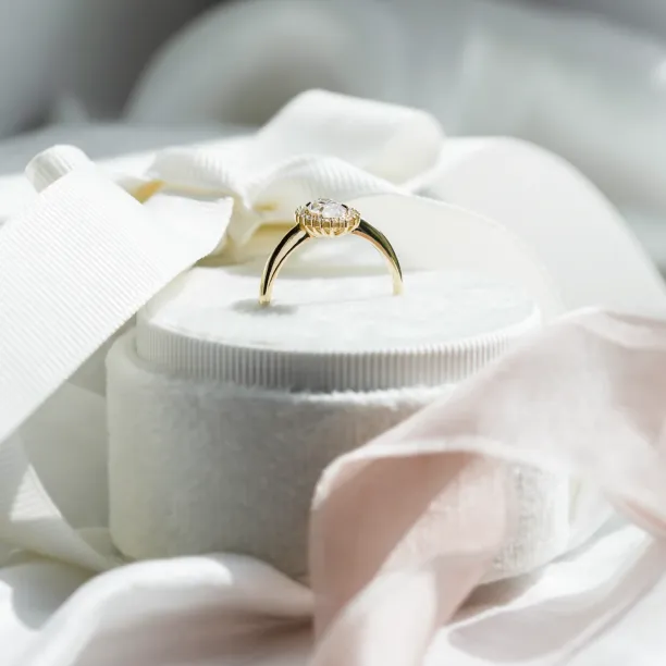 Halo engagement ring with marquise moissanite PHOEBE Image