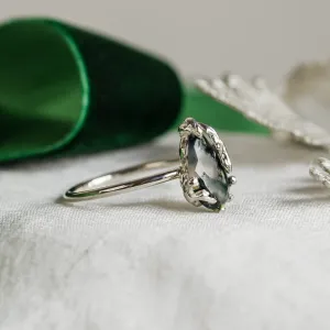 Original engagement ring with moss agate SAGA Thumbnail