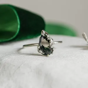 Original engagement ring with moss agate SAGA Thumbnail