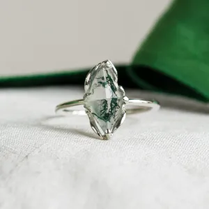 Original engagement ring with moss agate GIANA Thumbnail