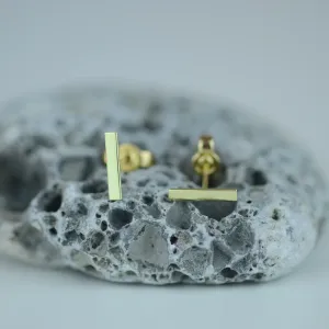 Minimalist earrings in yellow gold MINA Thumbnail