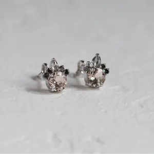 Earrings with morganite and salt and pepper diamonds BALLERINA Thumbnail