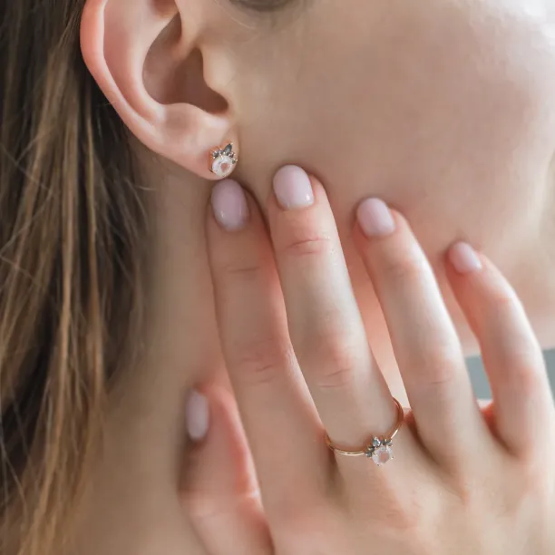 Earrings with morganite and salt and pepper diamonds BALLERINA Image