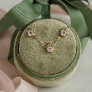 Earrings with morganite and salt and pepper diamonds BALLERINA Thumbnail