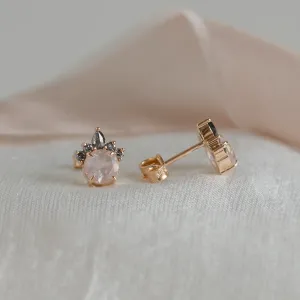 Earrings with morganite and salt and pepper diamonds BALLERINA Thumbnail