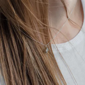 Minimalist cluster neklace with salt and pepper diamonds MANILA Thumbnail