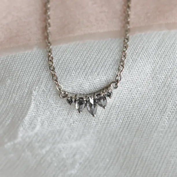 Gold salt and pepper diamond necklace PAVONE Image