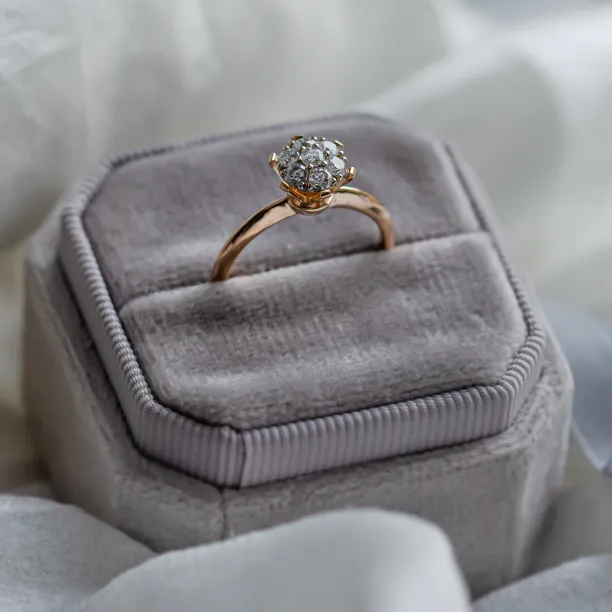 Elegant ring with pavé moissanites AUDREY Image