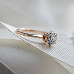 Elegant ring with pavé moissanites AUDREY Thumbnail