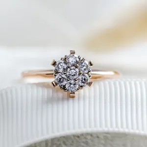Elegant ring with pavé moissanites AUDREY Thumbnail