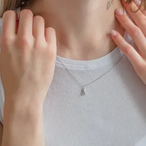 Minimalist necklace with moissanites LYON Thumbnail
