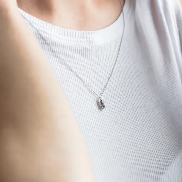 Necklace with unusual salt and pepper diamonds GEORGINA Image