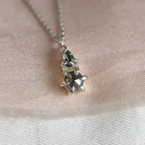 Necklace with unusual salt and pepper diamonds GEORGINA Thumbnail