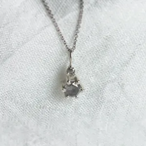 Minimalist necklace with salt and pepper diamonds GREG Thumbnail